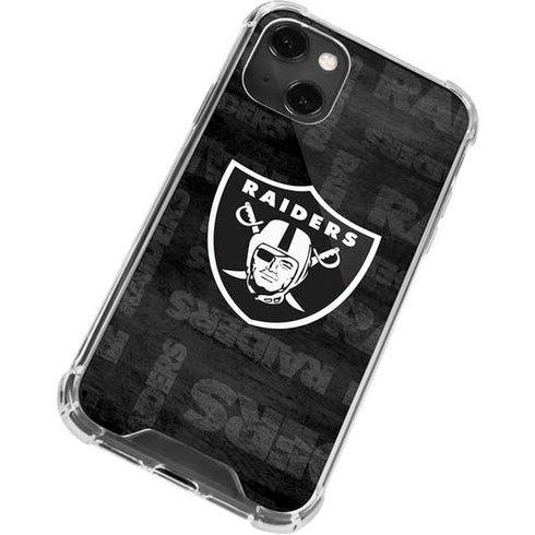 NFL Las Vegas Raiders Black & White iPhone 15 Plus Clear Case