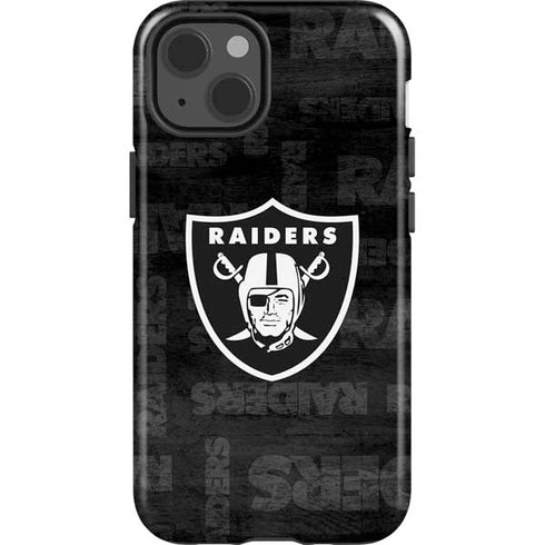NFL Las Vegas Raiders Black & White iPhone 15 Impact Case