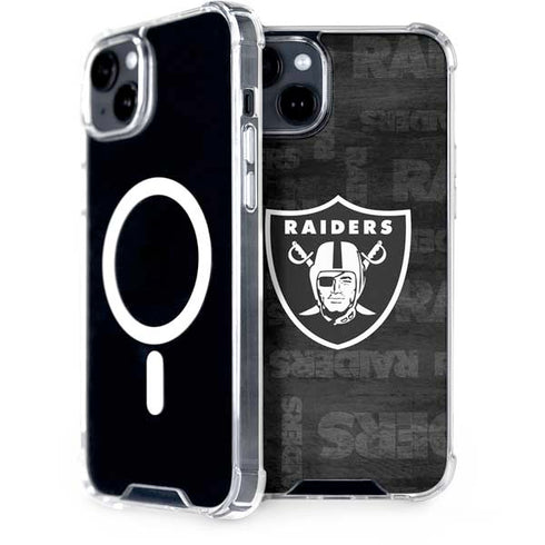 NFL Las Vegas Raiders Black & White iPhone 14 Plus MagSafe Case