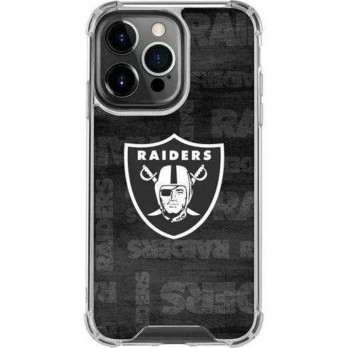 NFL Las Vegas Raiders Black & White iPhone 14 Pro Clear Case