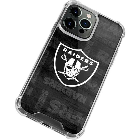 NFL Las Vegas Raiders Black & White iPhone 14 Pro Clear Case