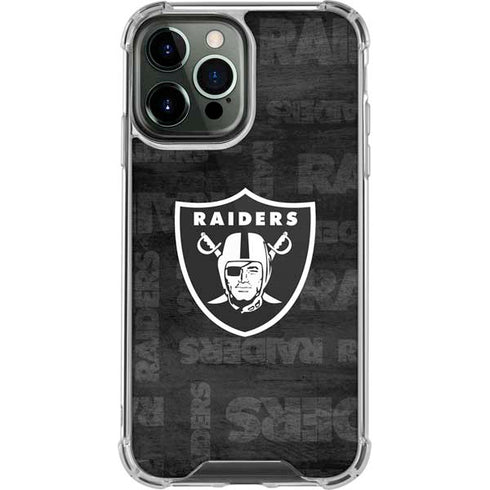 NFL Las Vegas Raiders Black & White iPhone 14 Pro Max Clear Case