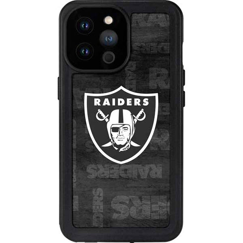 NFL Las Vegas Raiders Black & White iPhone 14 Pro Max Waterproof Case