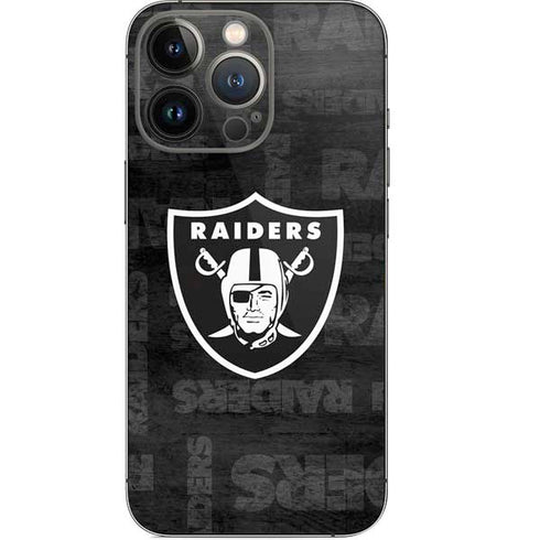 NFL Las Vegas Raiders Black & White iPhone 14 Pro Skin