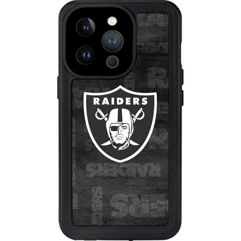 NFL Las Vegas Raiders Black & White iPhone 14 Pro Waterproof Case