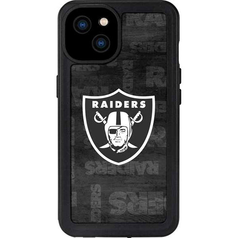 NFL Las Vegas Raiders Black & White iPhone 15 Plus Waterproof Case