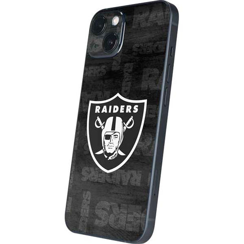 NFL Las Vegas Raiders Black & White iPhone 15 Skin