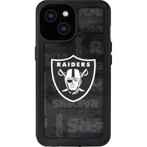 NFL Las Vegas Raiders Black & White iPhone 15 Waterproof Case