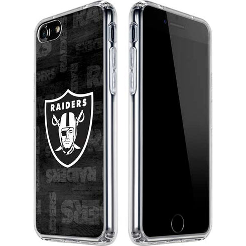 NFL Las Vegas Raiders Black & White iPhone SE (2nd & 3rd Gen) Clear Case