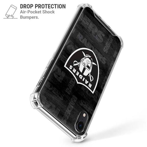NFL Las Vegas Raiders Black & White iPhone XR Clear Case