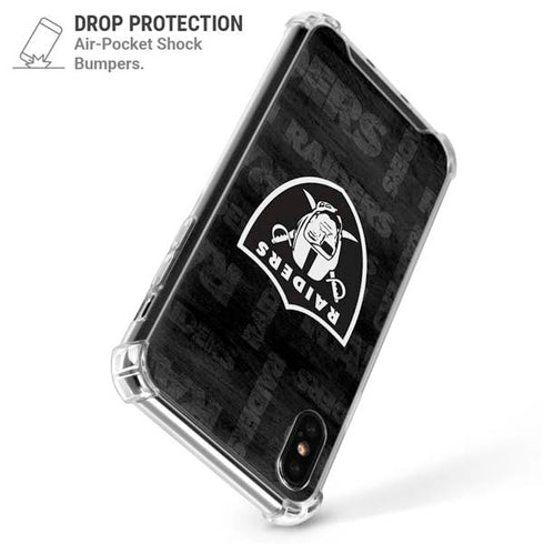 NFL Las Vegas Raiders Black & White iPhone XS Max Clear Case