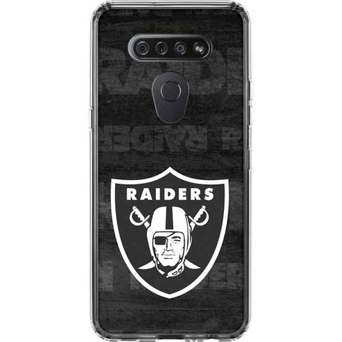 NFL Las Vegas Raiders Black & White LG K51/Q51 Clear Case