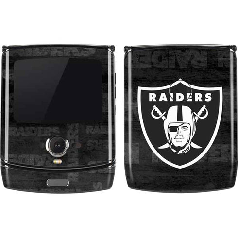 NFL Las Vegas Raiders Black & White Motorola RAZR Skin