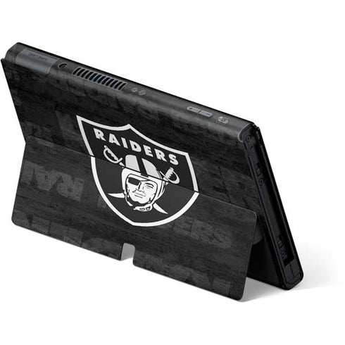 NFL Las Vegas Raiders Black & White Nintendo Switch OLED (2021) Skin