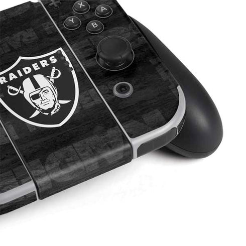 NFL Las Vegas Raiders Black & White Nintendo Switch OLED (2021) Skin
