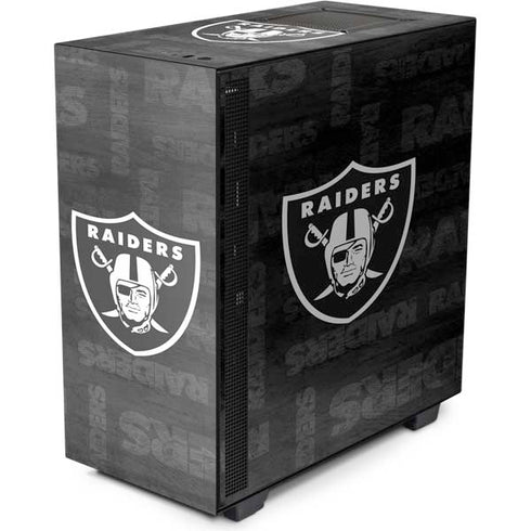 NFL Las Vegas Raiders Black & White NZXT H510 Compact ATX Mid-Tower Case Skin