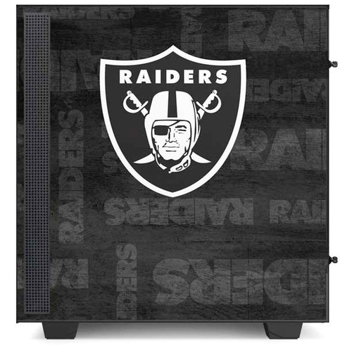 NFL Las Vegas Raiders Black & White NZXT H510 Compact ATX Mid-Tower Case Skin