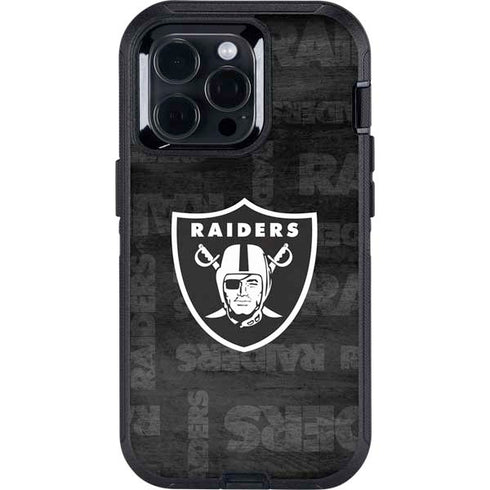 NFL Las Vegas Raiders Black & White Otterbox Defender iPhone Skin