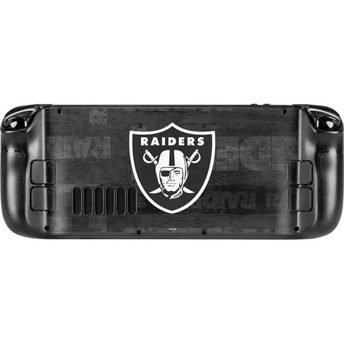 NFL Las Vegas Raiders Black & White Steam Deck Handheld Gaming Computer Skin