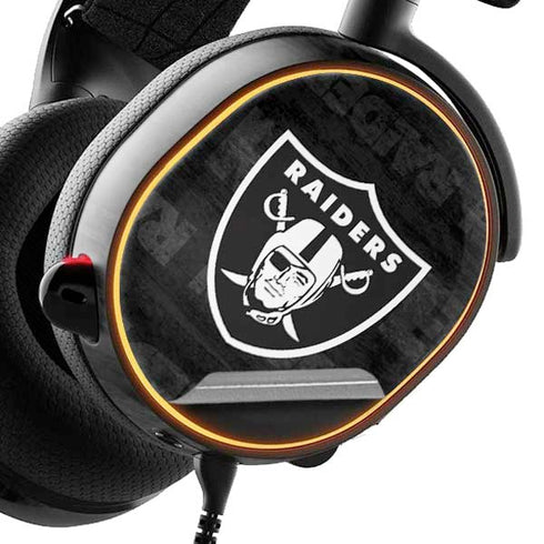 NFL Las Vegas Raiders Black & White SteelSeries Arctis 3 Skin