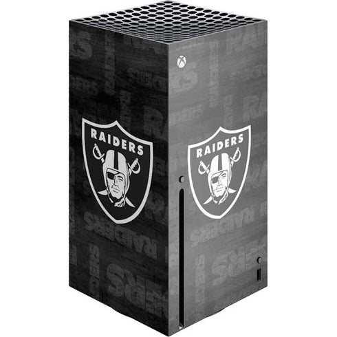 NFL Las Vegas Raiders Black & White Xbox Series X Console Skin
