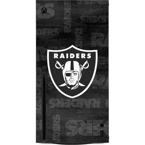 NFL Las Vegas Raiders Black & White Xbox Series X Console Skin