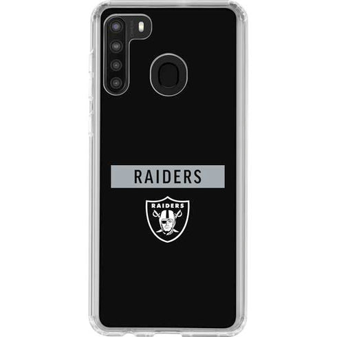 NFL Las Vegas Raiders Black Performance Series Galaxy A21 Clear Case