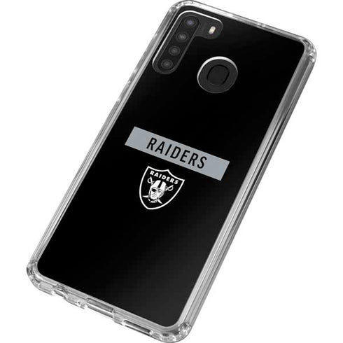 NFL Las Vegas Raiders Black Performance Series Galaxy A21 Clear Case