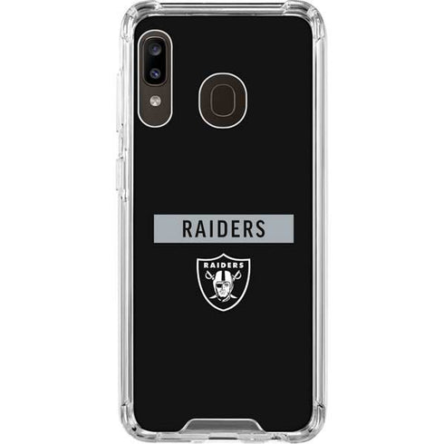 NFL Las Vegas Raiders Black Performance Series Galaxy A30 Clear Case