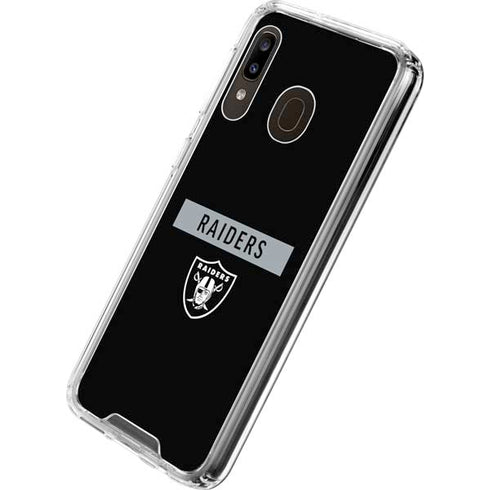NFL Las Vegas Raiders Black Performance Series Galaxy A30 Clear Case