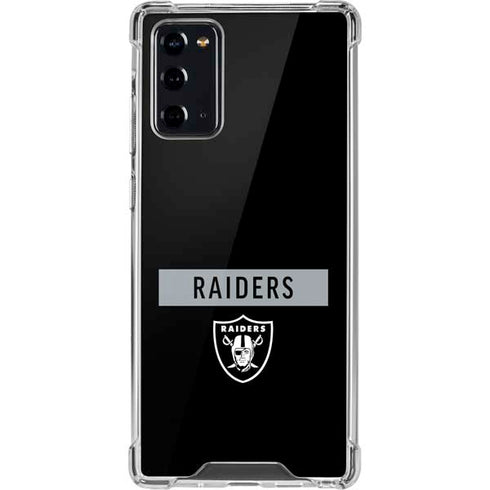 NFL Las Vegas Raiders Black Performance Series Galaxy Note20 5G Clear Case
