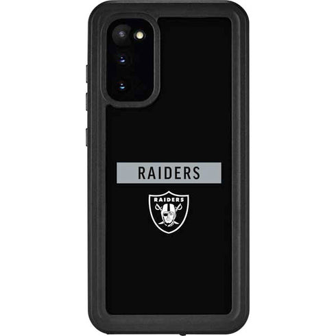 NFL Las Vegas Raiders Black Performance Series Galaxy S20 Waterproof Case