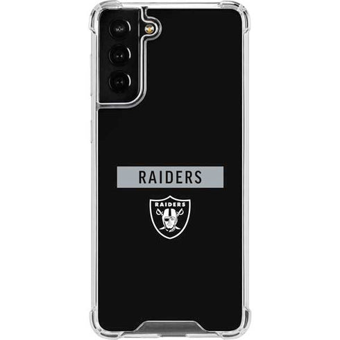NFL Las Vegas Raiders Black Performance Series Galaxy S21 FE Clear Case