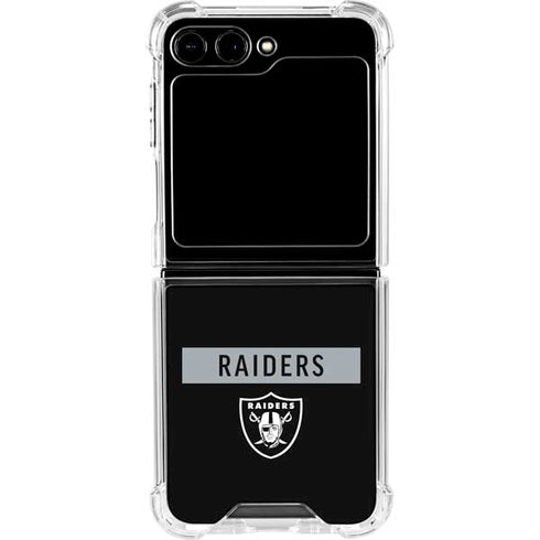 NFL Las Vegas Raiders Black Performance Series Galaxy Z Flip5 5G Clear Case