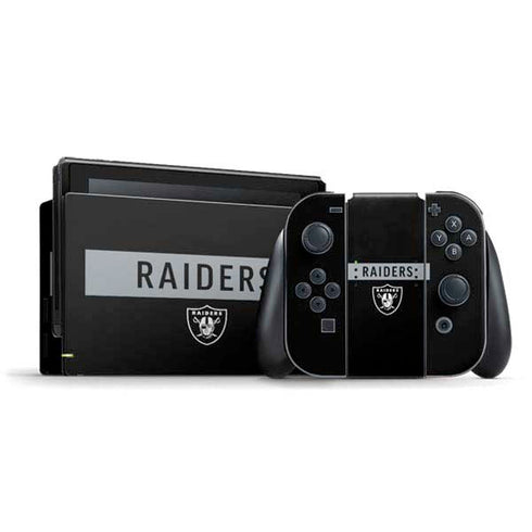 NFL Las Vegas Raiders Black Performance Series Nintendo Switch Bundle Skin