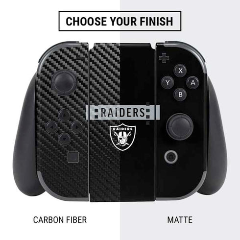 NFL Las Vegas Raiders Black Performance Series Nintendo Switch Bundle Skin