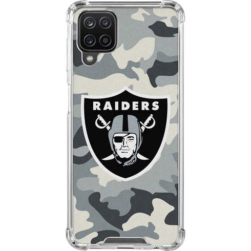 NFL Las Vegas Raiders Camo Galaxy A12 Clear Case