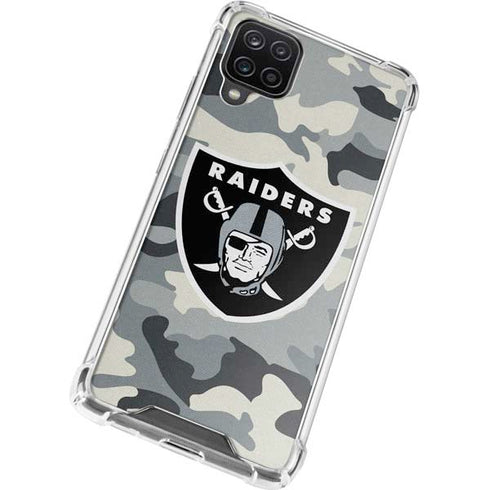 NFL Las Vegas Raiders Camo Galaxy A12 Clear Case