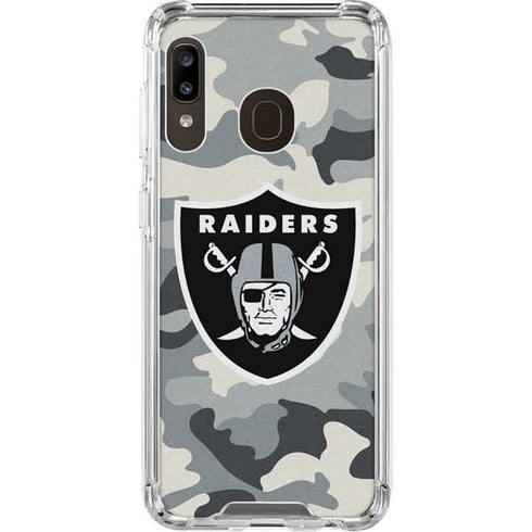 NFL Las Vegas Raiders Camo Galaxy A30 Clear Case