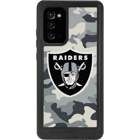 NFL Las Vegas Raiders Camo Galaxy Note20 5G Waterproof Case