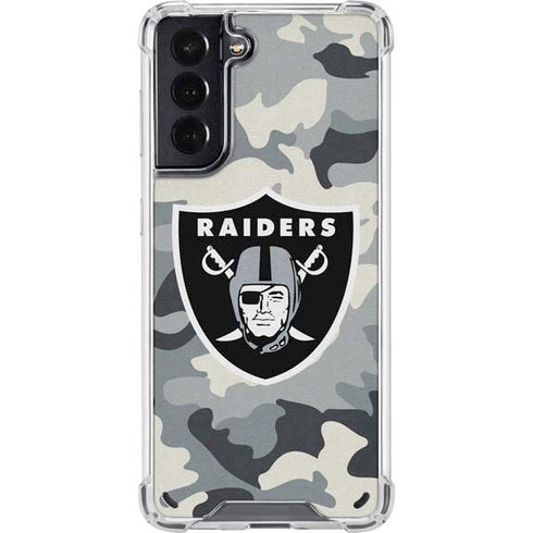 NFL Las Vegas Raiders Camo Galaxy S21 5G Clear Case