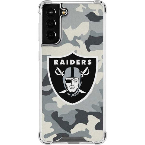 NFL Las Vegas Raiders Camo Galaxy S21 FE Clear Case