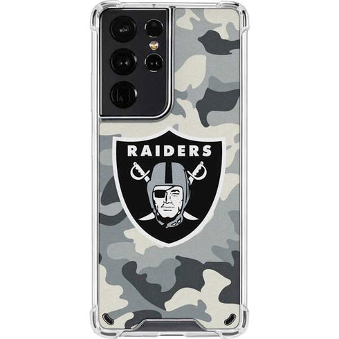NFL Las Vegas Raiders Camo Galaxy S21 Ultra 5G Clear Case