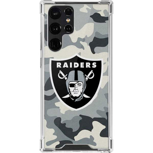 NFL Las Vegas Raiders Camo Galaxy S22 Ultra Clear Case