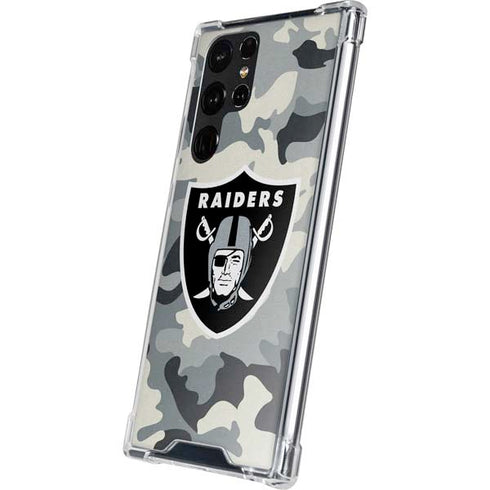 NFL Las Vegas Raiders Camo Galaxy S22 Ultra Clear Case
