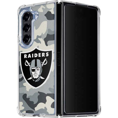NFL Las Vegas Raiders Camo Galaxy Z Fold5 5G Clear Case