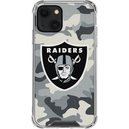 NFL Las Vegas Raiders Camo iPhone 13 Mini Clear Case