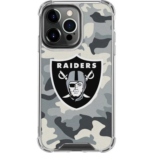 NFL Las Vegas Raiders Camo iPhone 14 Pro Clear Case
