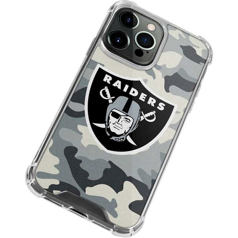 NFL Las Vegas Raiders Camo iPhone 15 Pro Clear Case