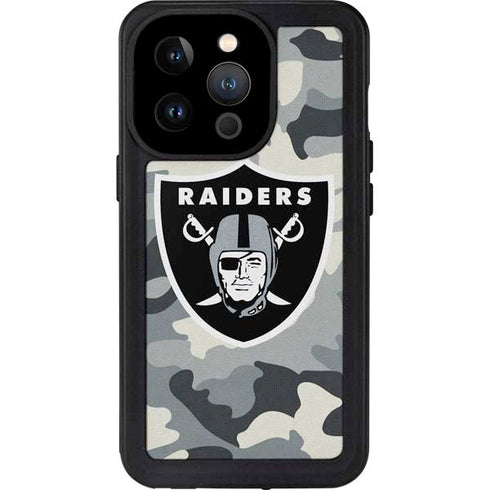 NFL Las Vegas Raiders Camo iPhone 14 Pro Waterproof Case
